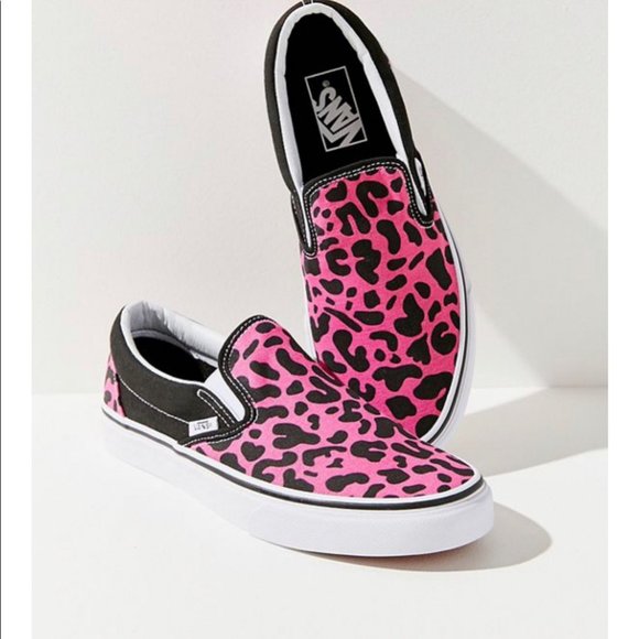 Vans Slip-On Pink & Black Leopard Print